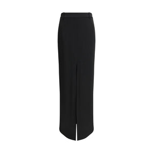 Black Acetate Long Skirt