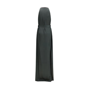 Bicolor Acetate Long Dress