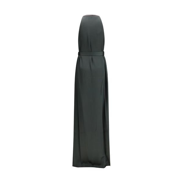 Bicolor Acetate Long Dress