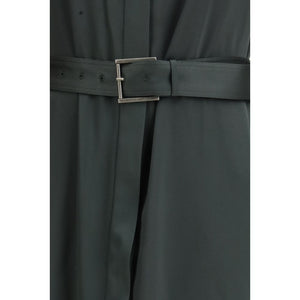 Bicolor Acetate Long Dress