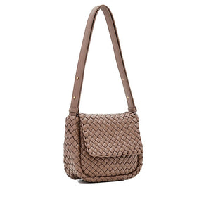Brown Lamb Leather Shoulder Bag