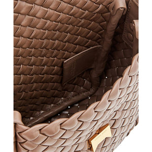 Brown Lamb Leather Shoulder Bag