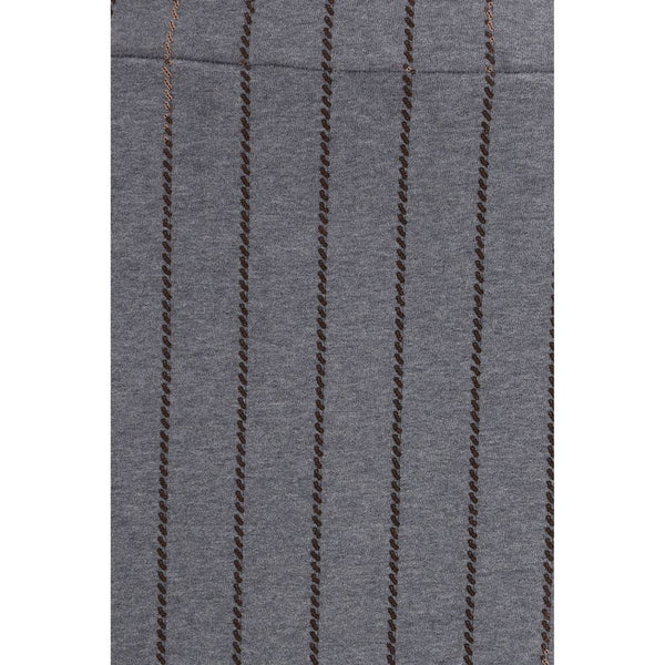 Gray Cotton Midi Skirt