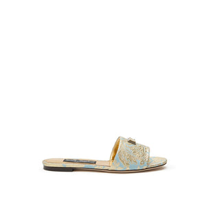 Blue Polyester Slippers