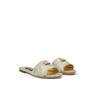 Blue Polyester Slippers