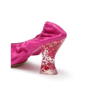 Fuchsia Leather Slippers