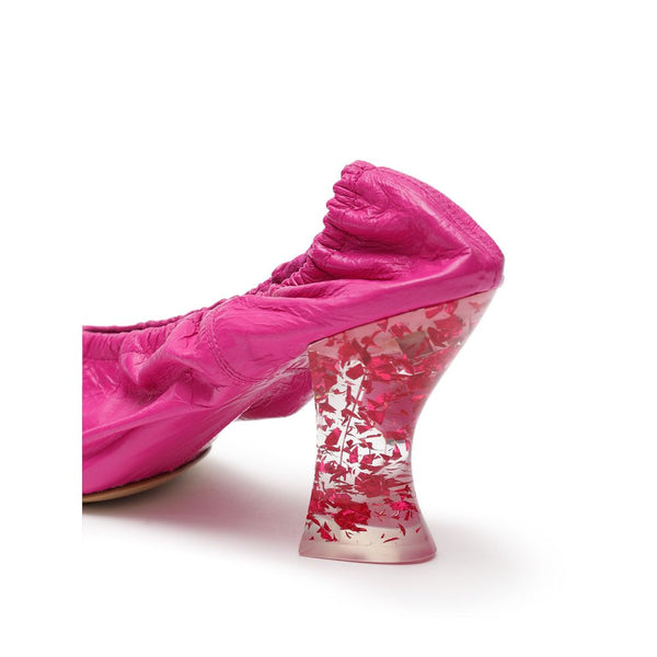 Fuchsia Leather Slippers