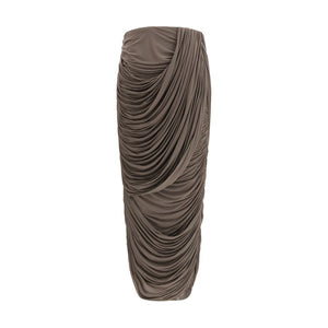 Brown Copper Midi Skirt