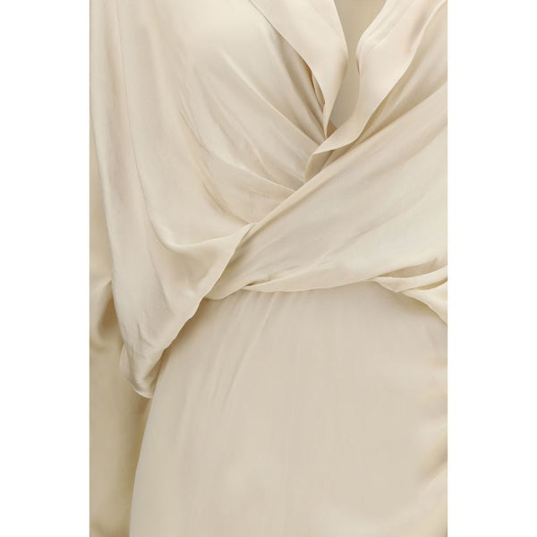 Beige Viscose Casual Dress