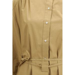 Beige Cotton Casual Dress