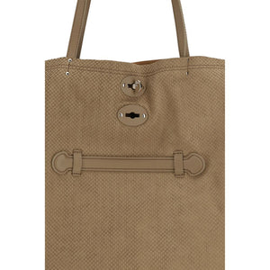 Beige Calf Leather Bos Taurus Shoulder Bag