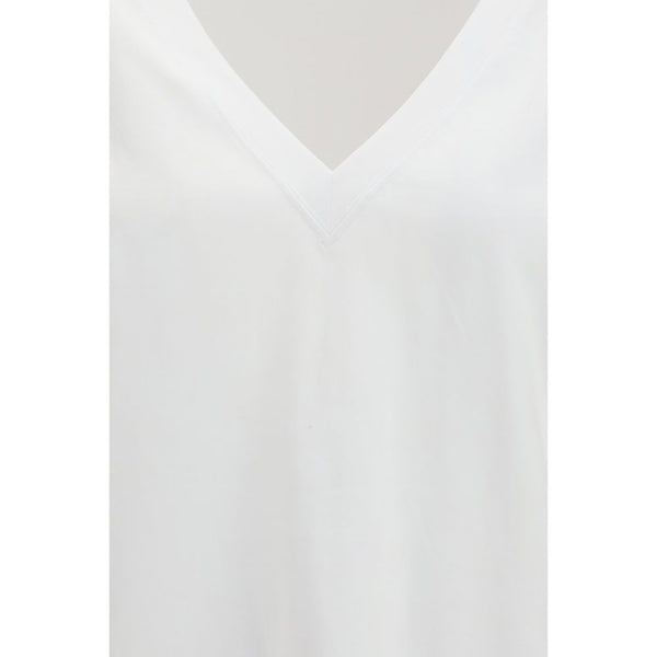 White Cotton Long Sleeve T-Shirt