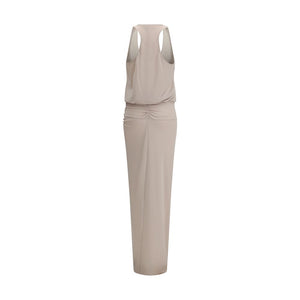 Gray Polyester Long Dress