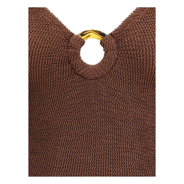 Brown Polyamide One-Piece Swimsuit