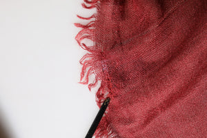 Red Cashmere Silk Fringe Wrap Foulard 200cm X 70cm Scarf