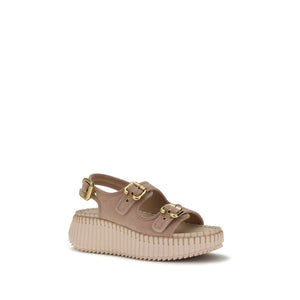 Multicolor Calf Leather Bos Taurus Platform Sandals