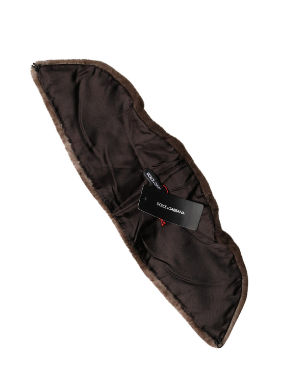 Brown Fur Shoulder Collar Neck Wrap 60cm x 14cm Scarf