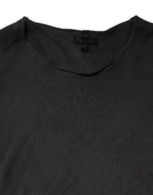 Sweater Black Cotton Crewneck Sweatshirt