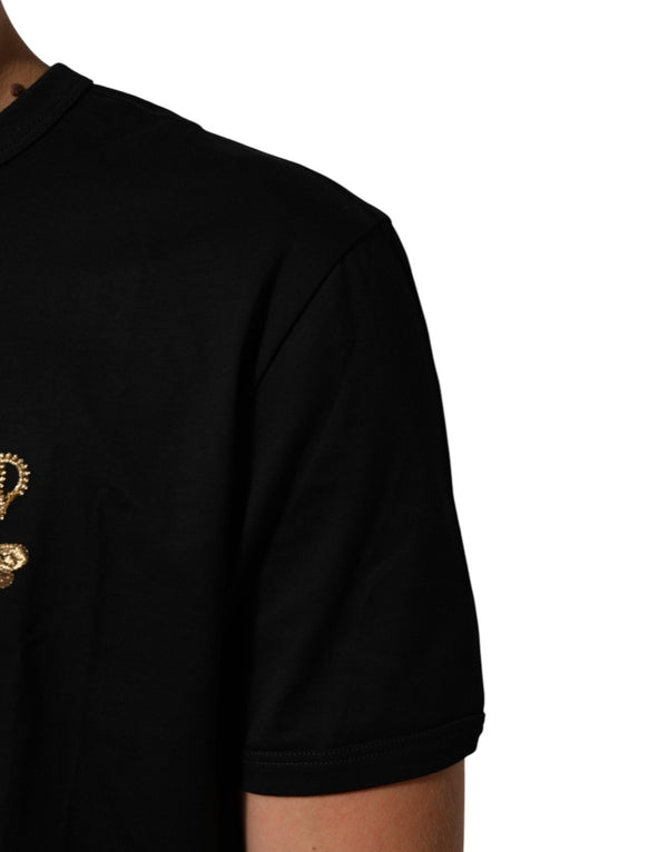 Black Crown Bee Cotton Short Sleeve T-shirt