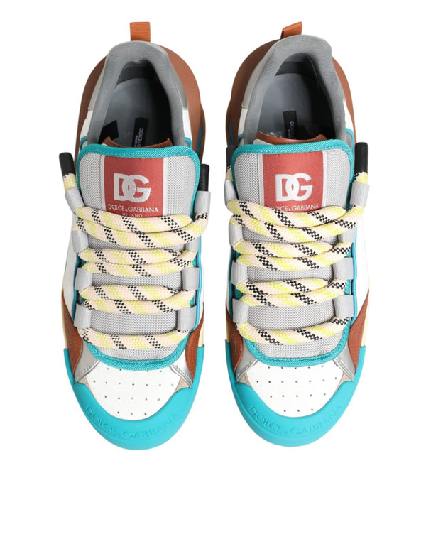 Multicolor Leather Low Top Sneakers Shoes