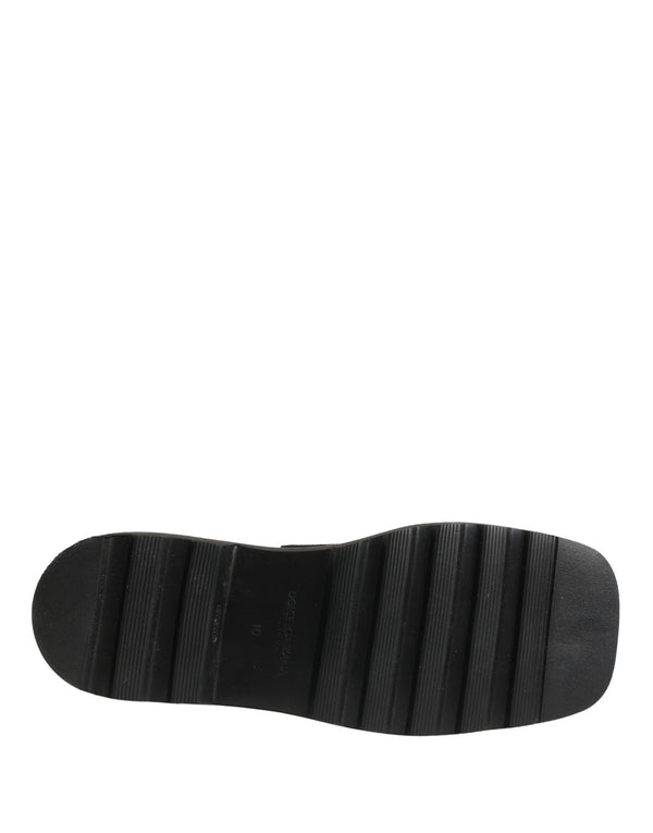 Black Leather Logo Plaque Ankle Boots Shoes