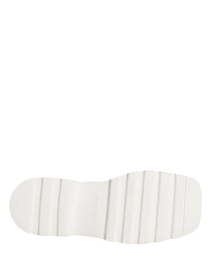 White Leather Chunky Sole Derby Shoes