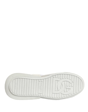 White Calfskin Leather Low Top Sneakers Shoes
