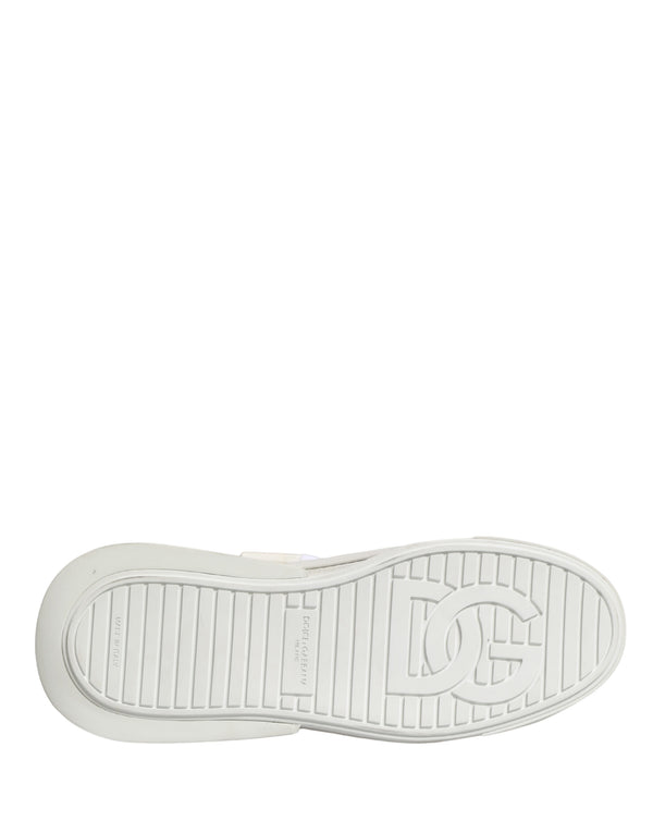 White Calfskin Leather Low Top Sneakers Shoes