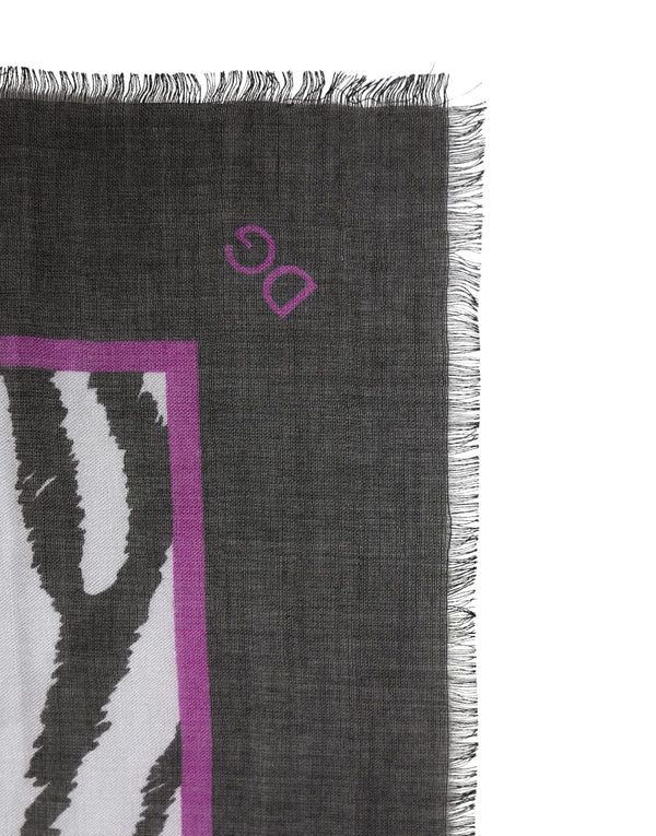 White Black Zebra Pattern Shawl 255cm x 132cm Men Scarf