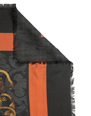 Multicolor Crest Print Cashmere 272cm x 132cm Men Scarf
