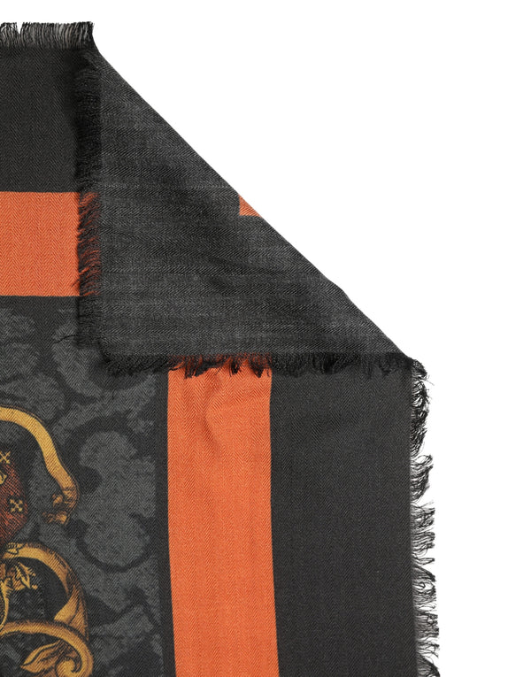 Multicolor Crest Print Cashmere 272cm x 132cm Men Scarf