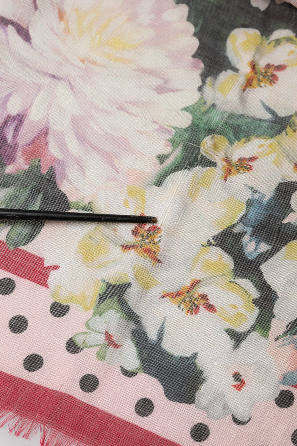 Multicolor Floral Print Square Stole 133cm x 133cm Scarf