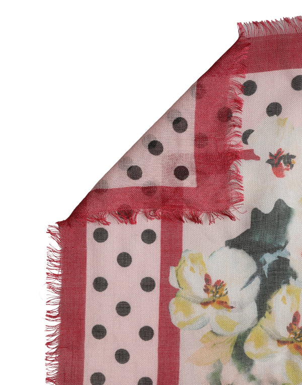 Multicolor Floral Print Square Stole 133cm x 133cm Scarf