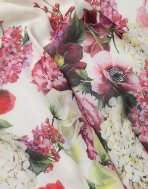 Multicolor Floral Square Stole 134.5cm x 134.5cm Scarf