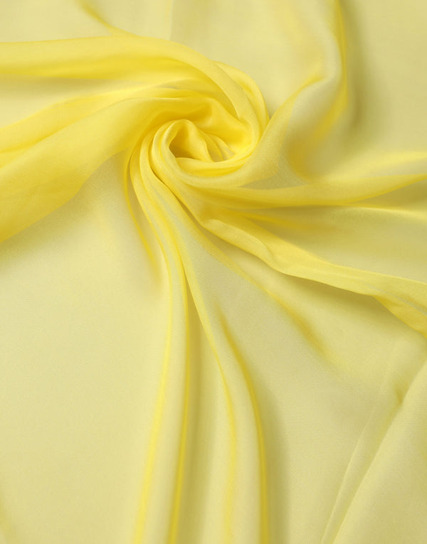 Yellow Silk Neck Wrap Shawl Foulard 133cm x 130cm Scarf