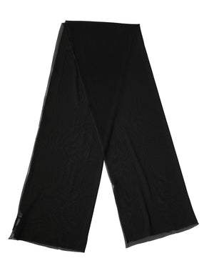 Black Silk Neck Wrap Shawl Stole 200cm x 64cm  Scarf