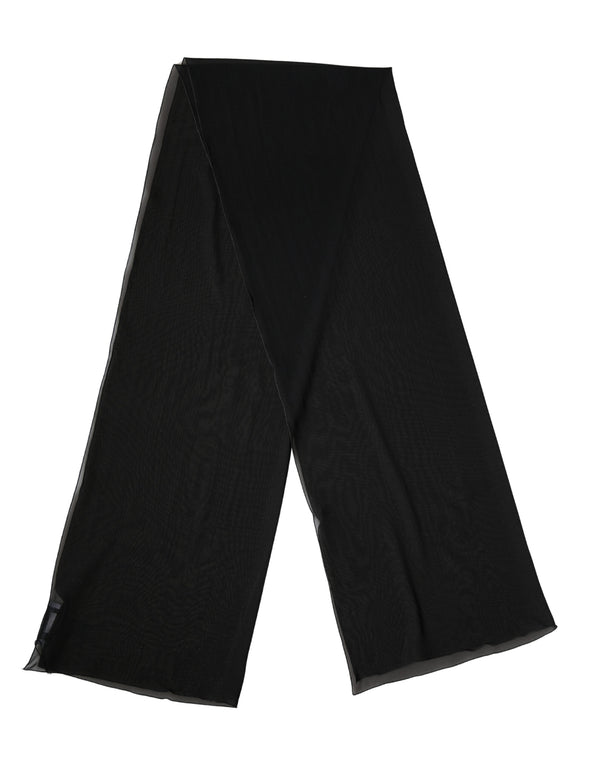 Black Silk Neck Wrap Shawl Stole 200cm x 64cm  Scarf