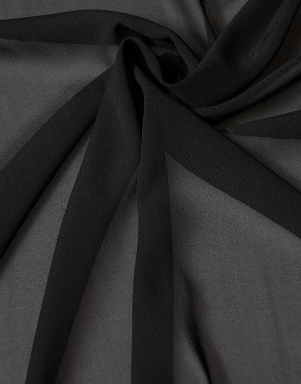 Black Silk Neck Wrap Shawl Stole 200cm x 64cm  Scarf