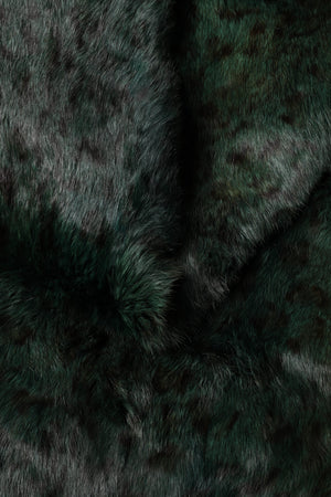 Black Green Stripe Fur Shawl Neck Wrap 180cm x49cm  Scarf