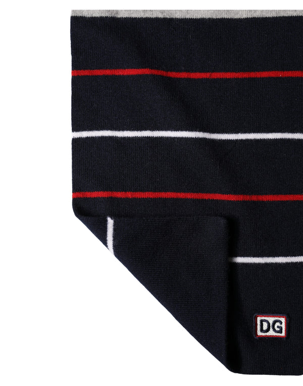 Multicolor Stripes Shawl Neck Wrap 119cm x 20cm  Scarf