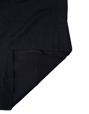 Black Wool Knitted Shawl Neck Wrap 200cm x 25cm  Scarf