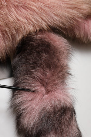 Pink Frost Fox Fur Neck Warmer Winter 120cm x 27cm Scarf