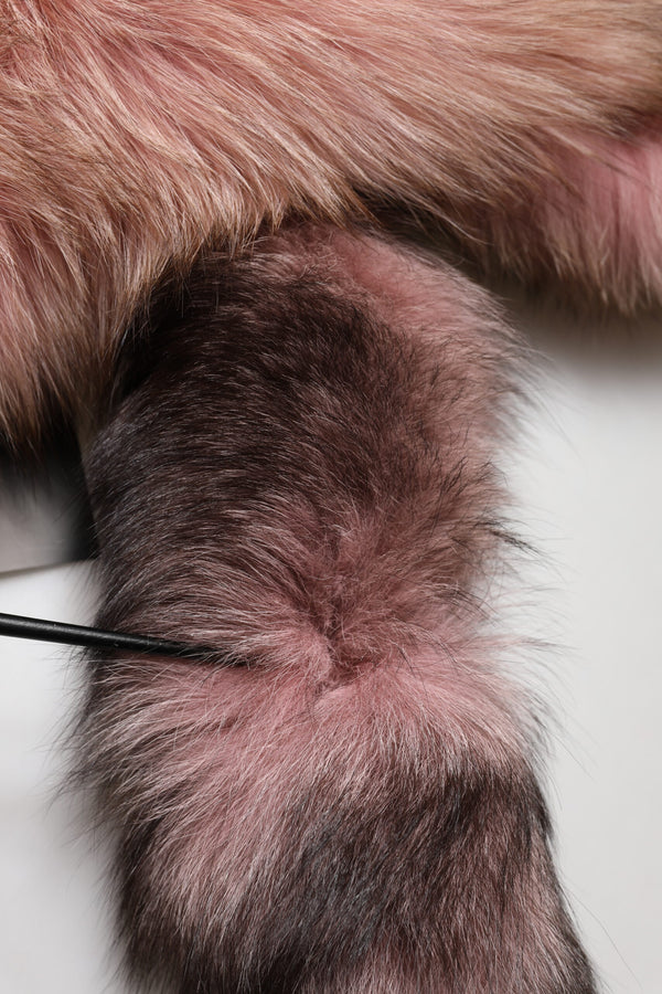 Pink Frost Fox Fur Neck Warmer Winter 120cm x 27cm Scarf