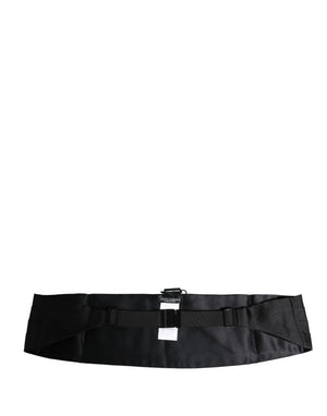 Black 100% Silk Wide Belt Waist Cummerbund