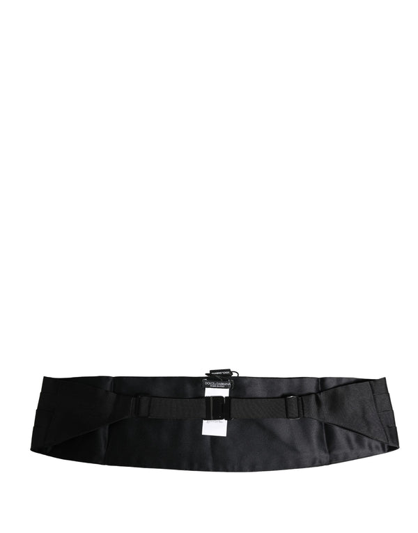 Black 100% Silk Wide Belt Waist Cummerbund