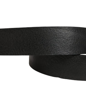 Black Leather Silver Chain Waist Men Belt
