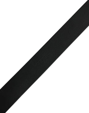 Black Calf Leather Gold Metal Buckle Belt