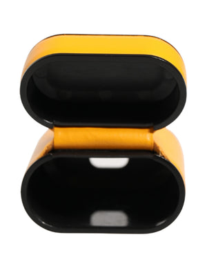 Case Yellow Calf Leather Logo Flip Holder Strap Airpods