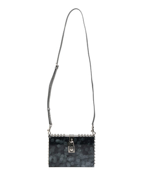 Black Acrylic Plexiglass Studded DOLCE BOX Clutch Bag