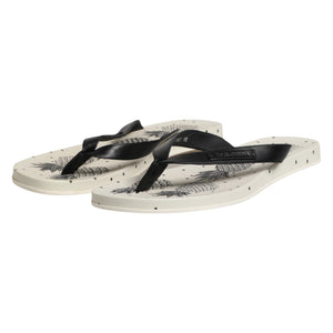 White Pineapple Print Slides Flip Flops Shoes